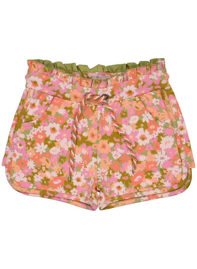 Quapi - Brune – Sweatshort - AOP Pink Flower