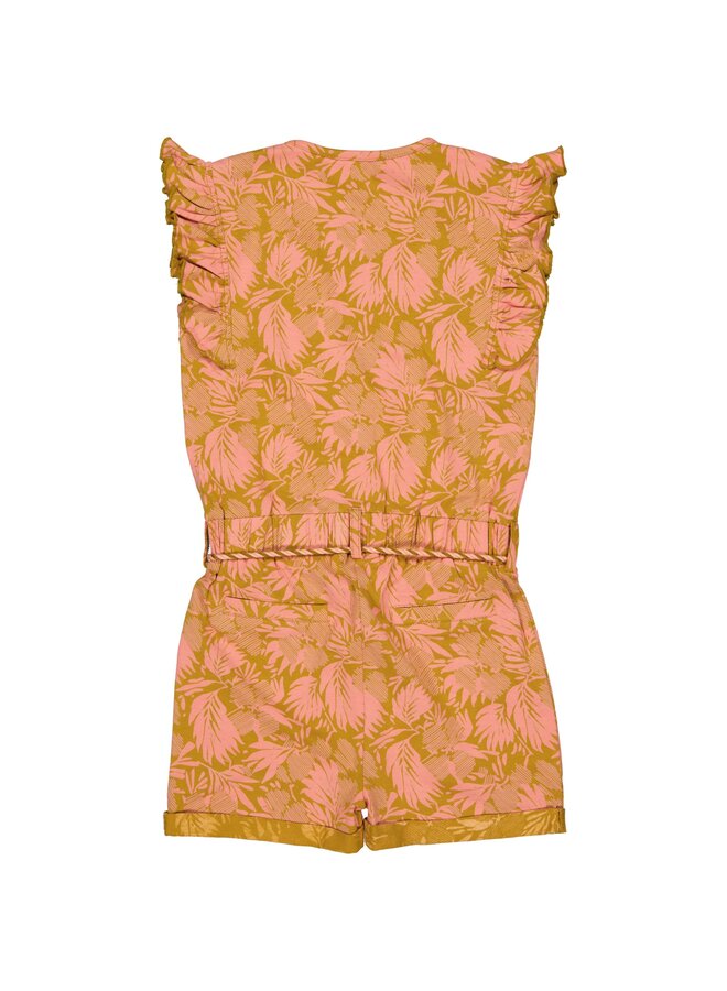 Quapi - Belle – Playsuit - AOP Pink Leaves