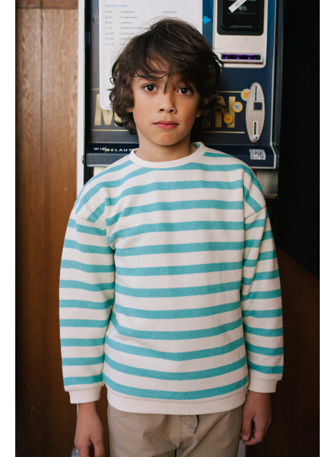 Stains & Stories - Boys sweatshirt – turquoise stripe