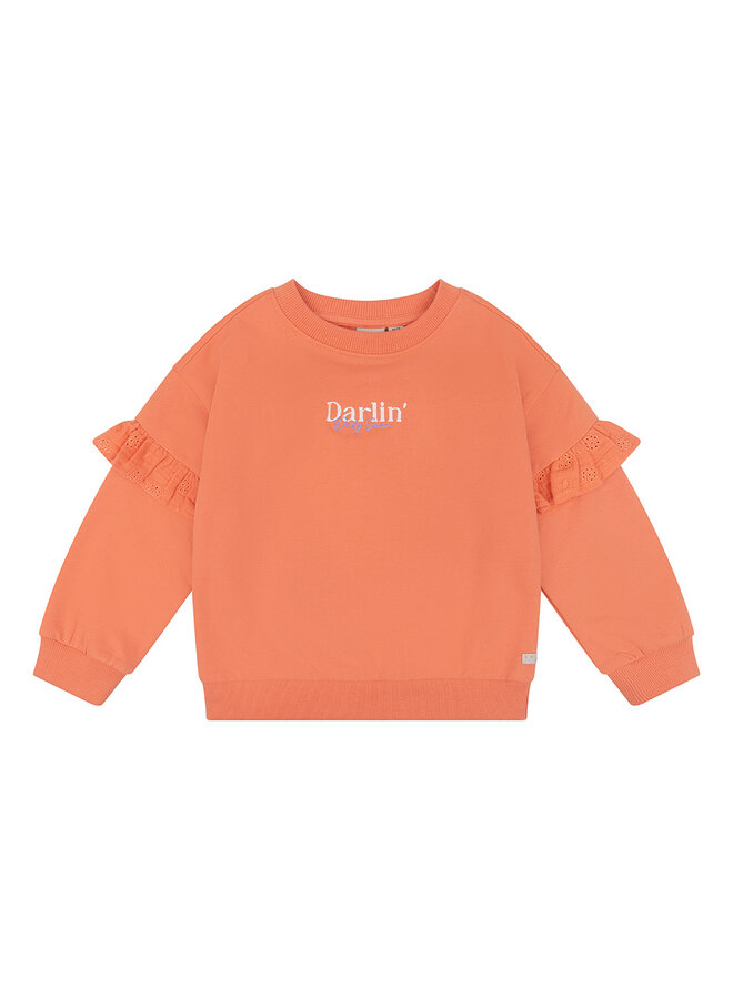 Organic Oversized Sweater Ruffle Darlin – Peach Melba