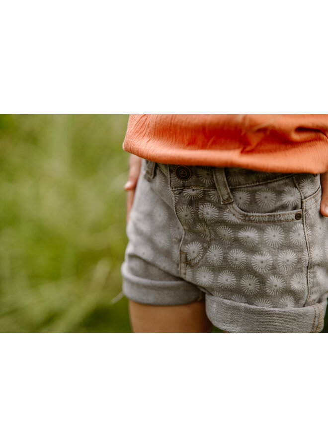 Daily7 - Denim Short Wide Fit Printed – Grey Denim