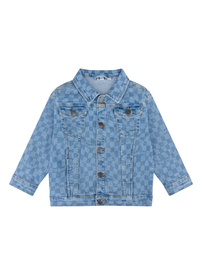 Daily7 - Oversized Printed Denim Jacket – Medium Denim