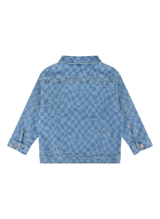 Daily7 - Oversized Printed Denim Jacket – Medium Denim