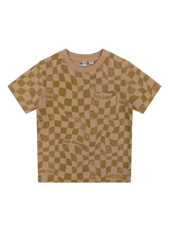 Daily7 - Organic T-shirt Printed Square – Camel Sand