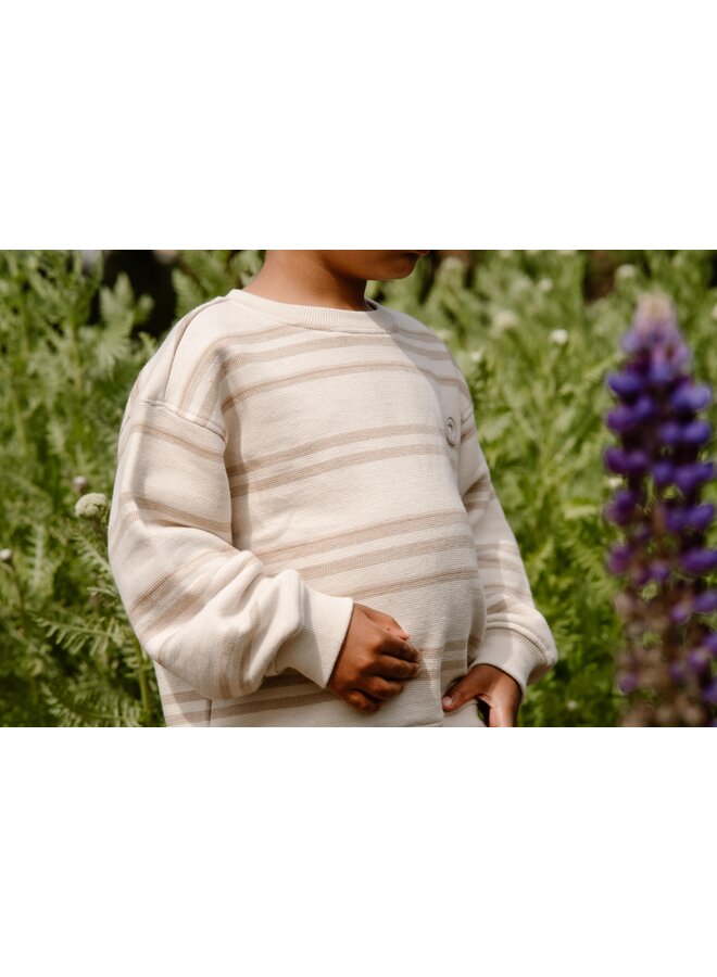 Daily7 - Organic Sweater Oversized Structure Stripe – Sandshell