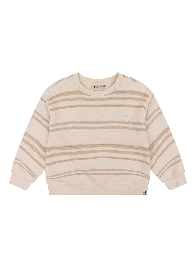 Daily7 - Organic Sweater Oversized Structure Stripe – Sandshell
