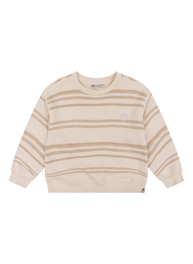 Organic Sweater Oversized Structure Stripe – Sandshell