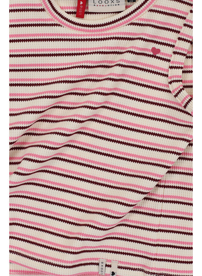 Looxs Little - Little knitted sleeveless top – Pink summer stripe