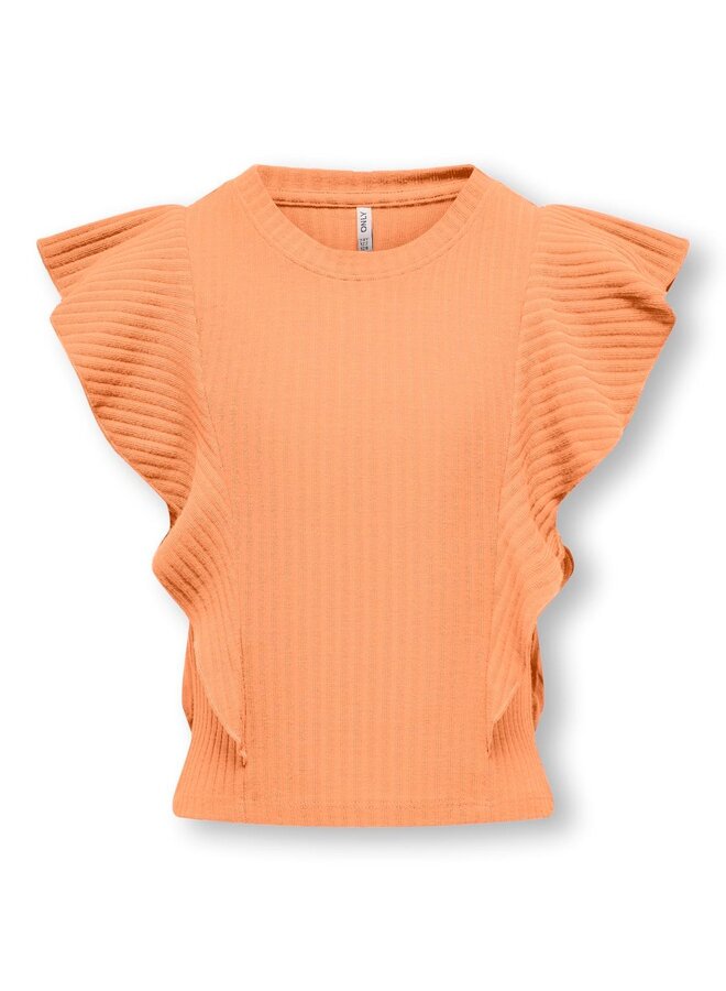 Nella – Short ruffle top - Orange Chiffon