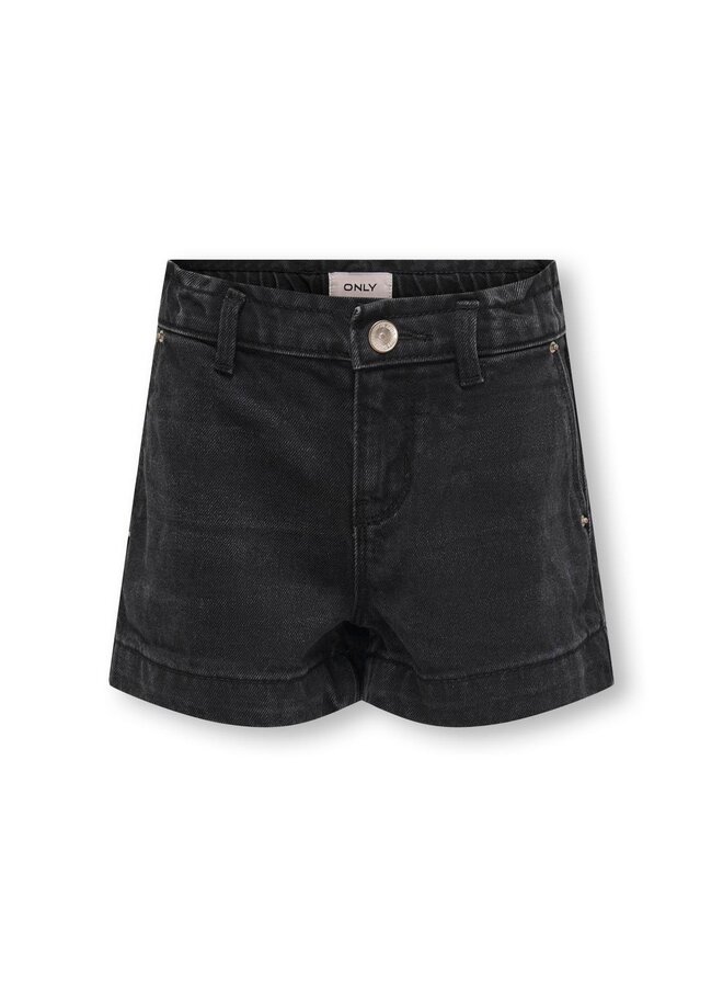 Comet – wide denim shorts - Washed Black