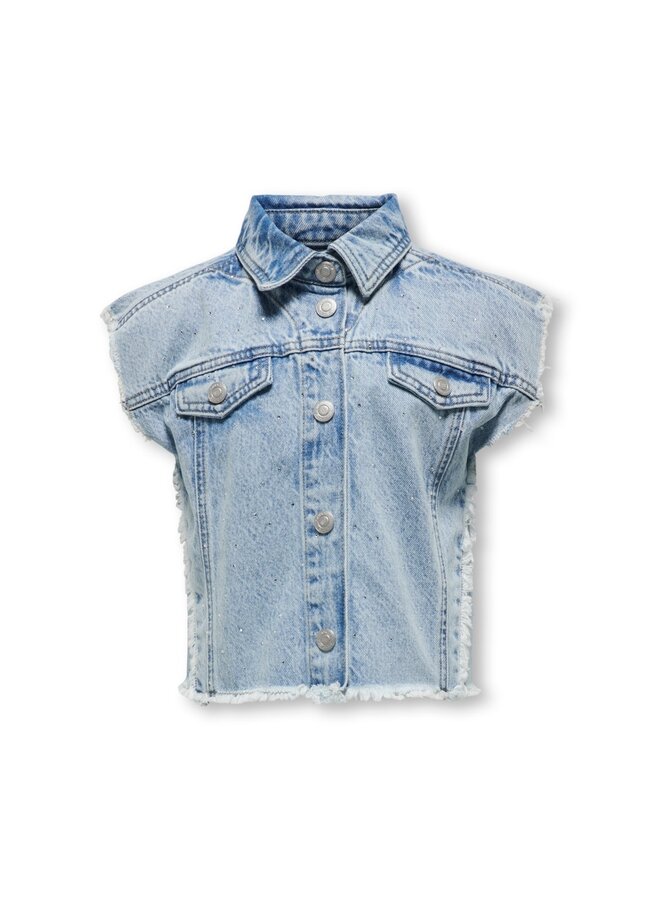 Kids Only - Cobain – Rhinestone Vest – Light Blue Denim