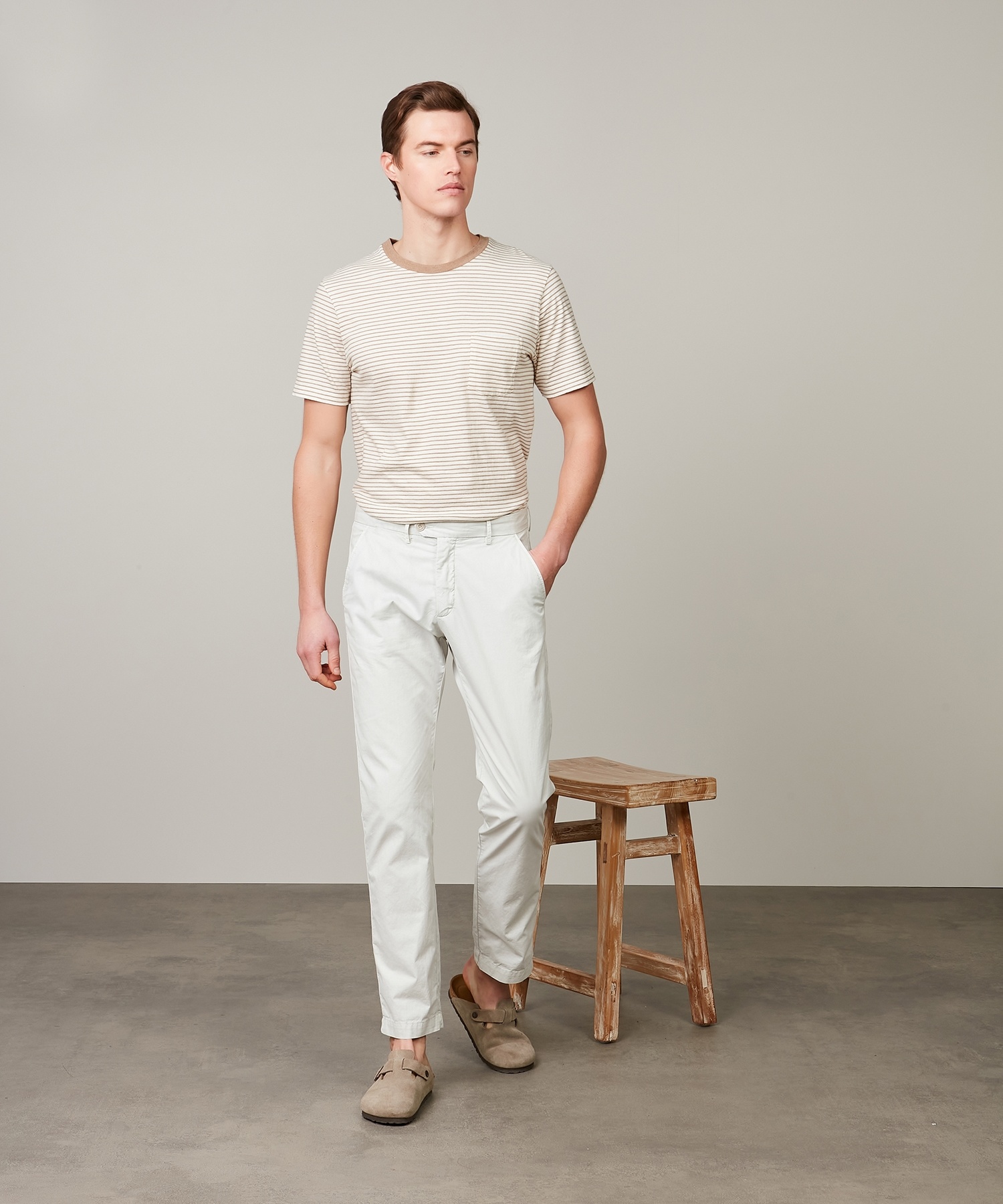 Beige Tobby stretch-cotton trousers, Hartford