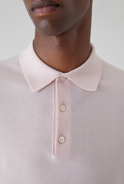 knitted polo pink