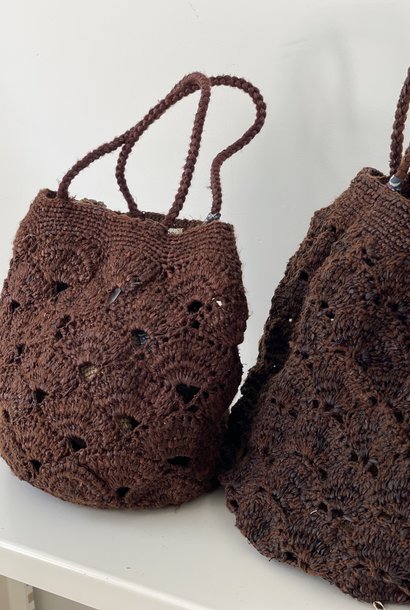 crochet bag chocolat large
