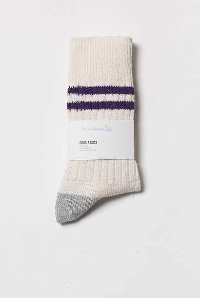 socks nature/ purple blue