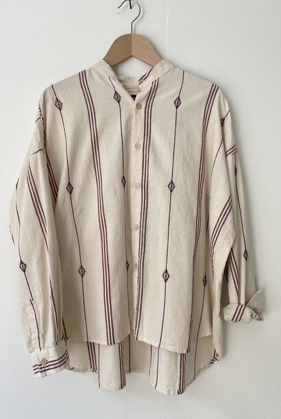 omak shirt nat/burgundy