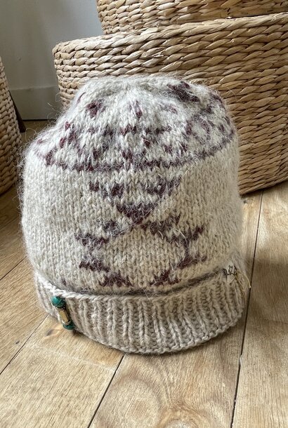 sherpa hat nat/burgundy