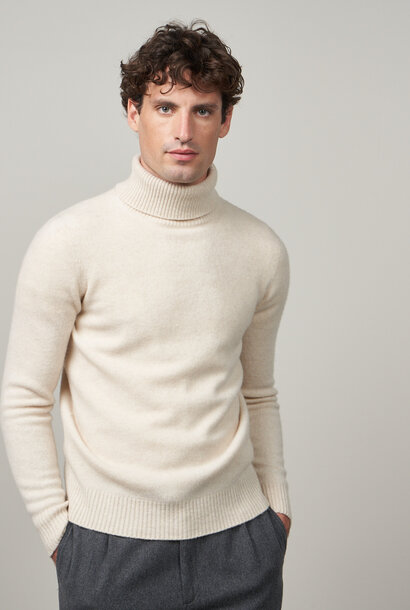 roll neck knit natural