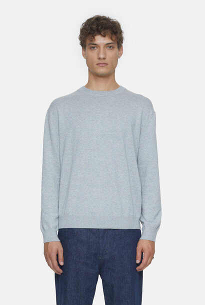 crewneck ls melange light grey