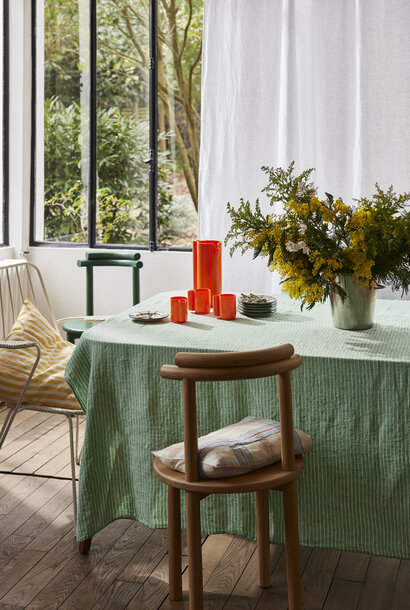 tablecloth green stripes