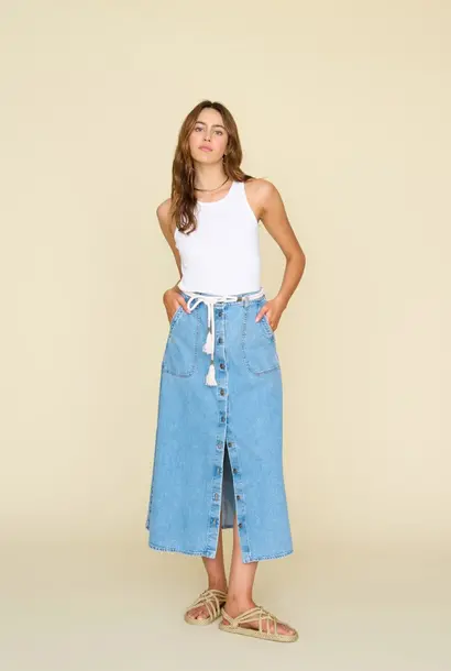 gerri denim skirt blue jay