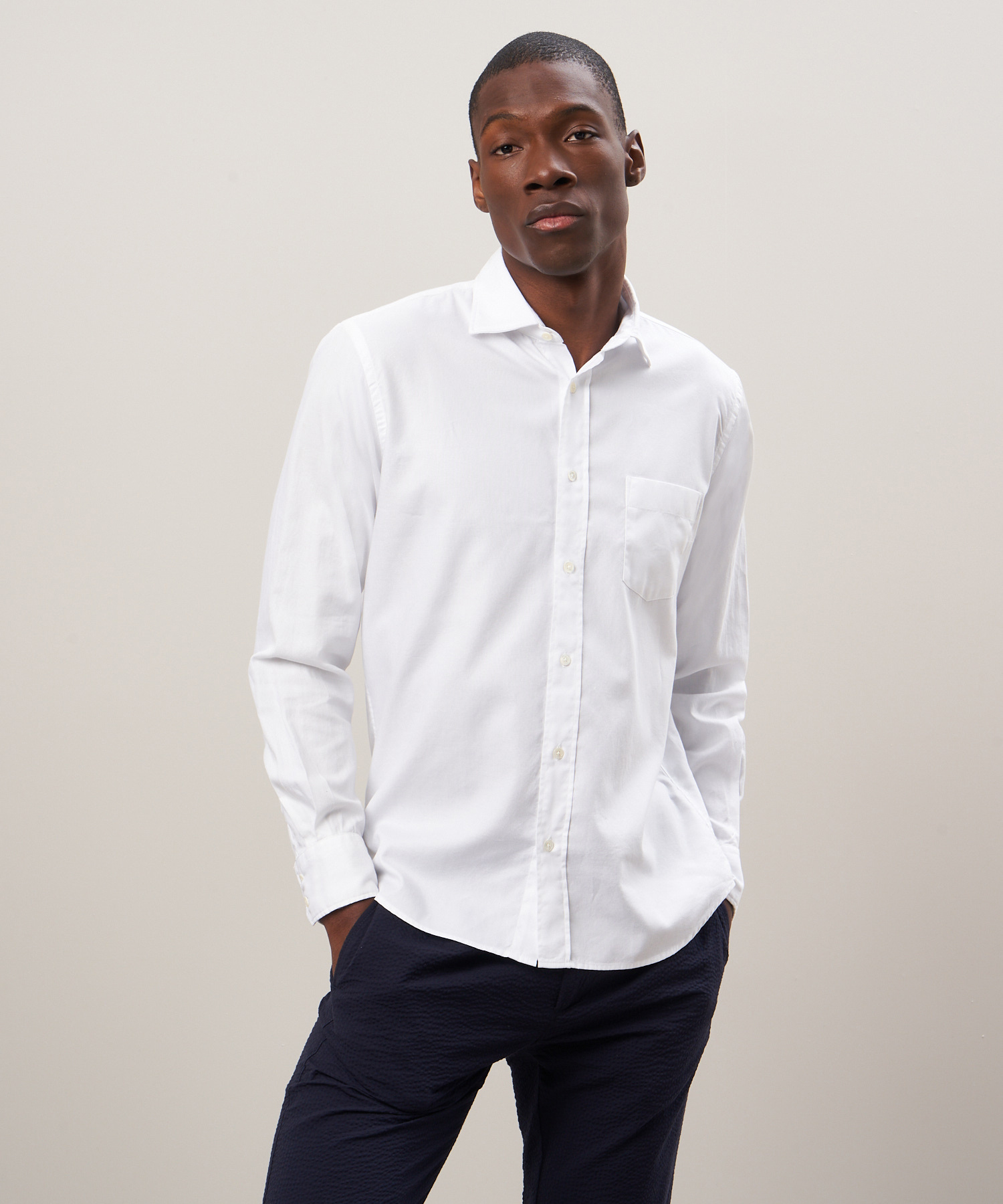 paul woven shirt white-1
