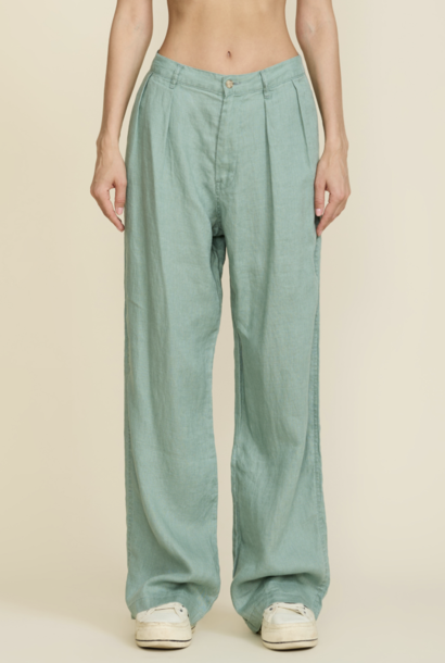 double pleat wide leg chino sage