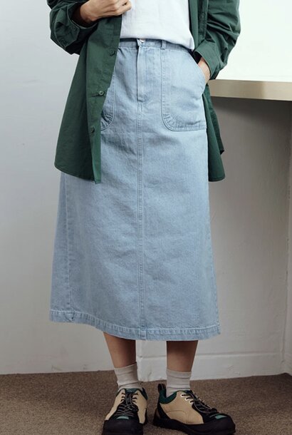 denim fatigue skirt light blue