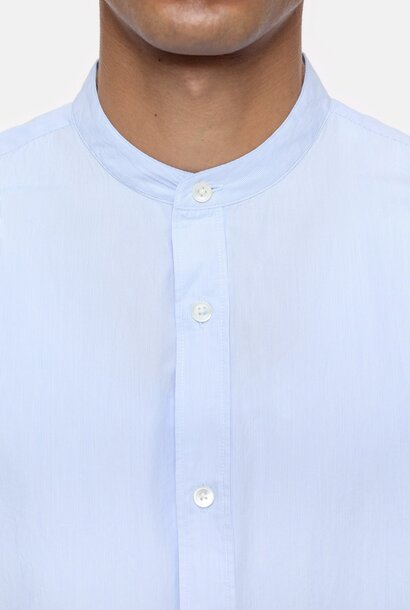 collarless shirt blue/stripe