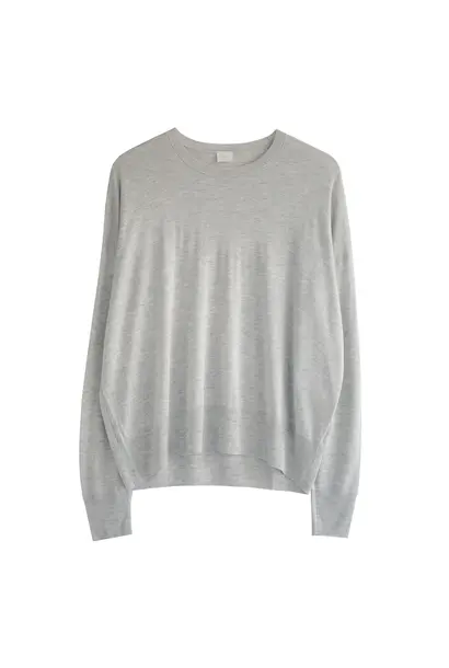 round ls pull light grey silk/cashm