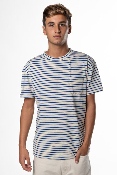 guerreiro pocket t-shirt blue stripes