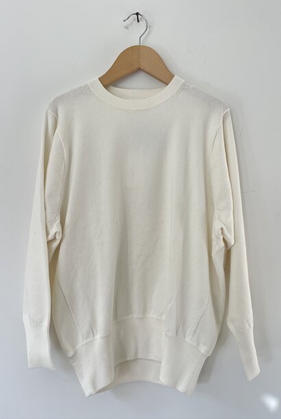 round ls pull white cotton/cashm