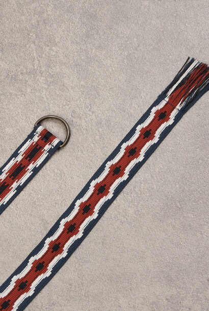 woven belt navy/rust