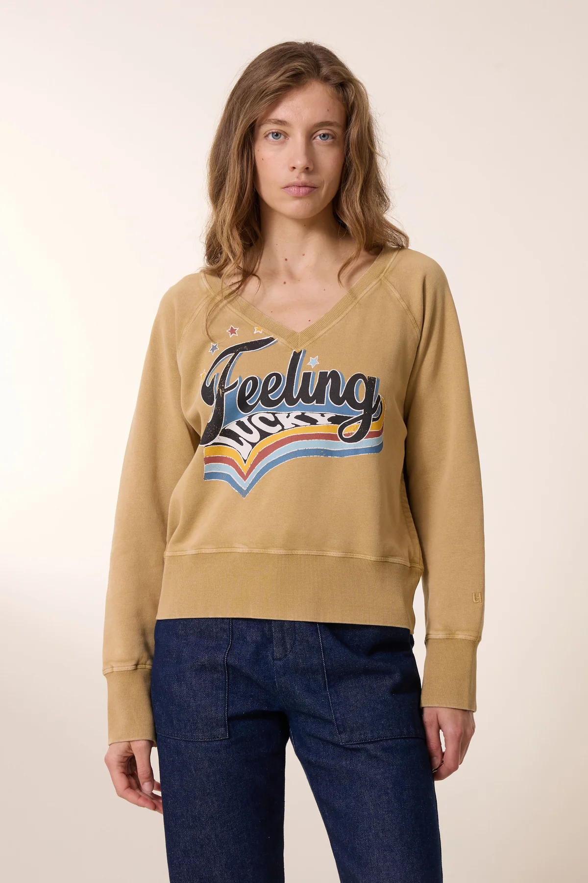 shavi sweatshirt lucky beige-3