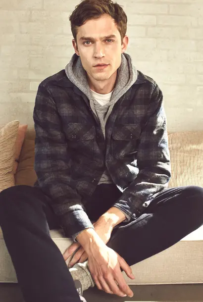 peter quilted overshirt navy