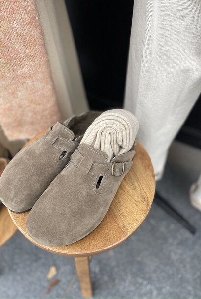 slipper felt taupe/khaki 230