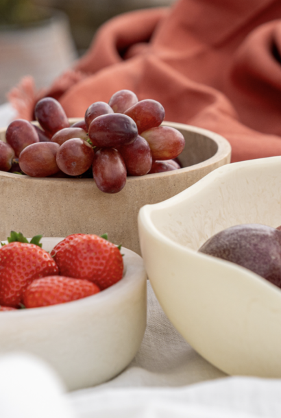 bowl resin travertin look