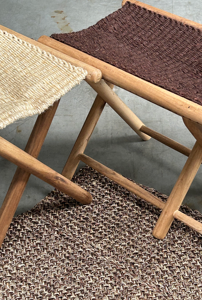 sisal carpet black chine 70 x 50 cm