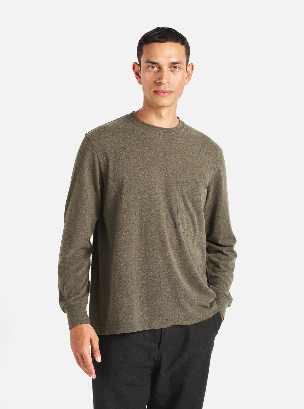 loose t-shirt longsleeve olive-2