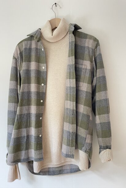 paul checked shirt flanel green/grey