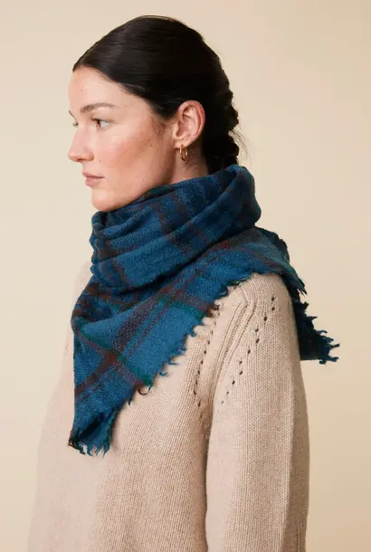 scarf N°699 navy blue / wool