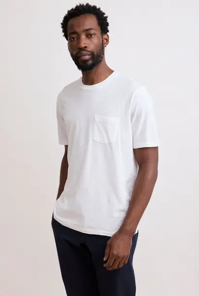 pocket crew coton t-shirt white