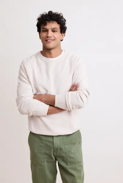 crew knit pique coton chalk