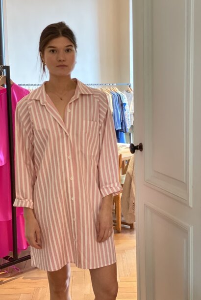 flora dress pink sorbet stripe