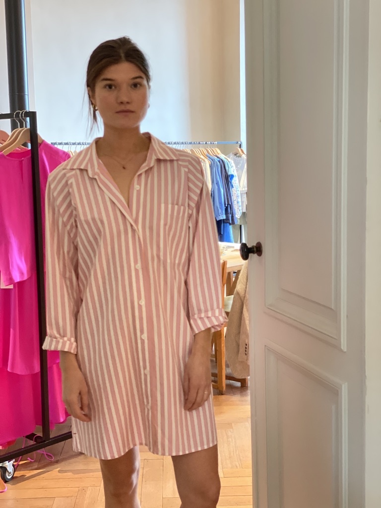 flora dress pink sorbet stripe-1