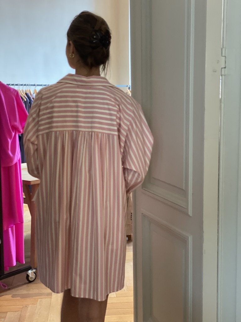 flora dress pink sorbet stripe-2
