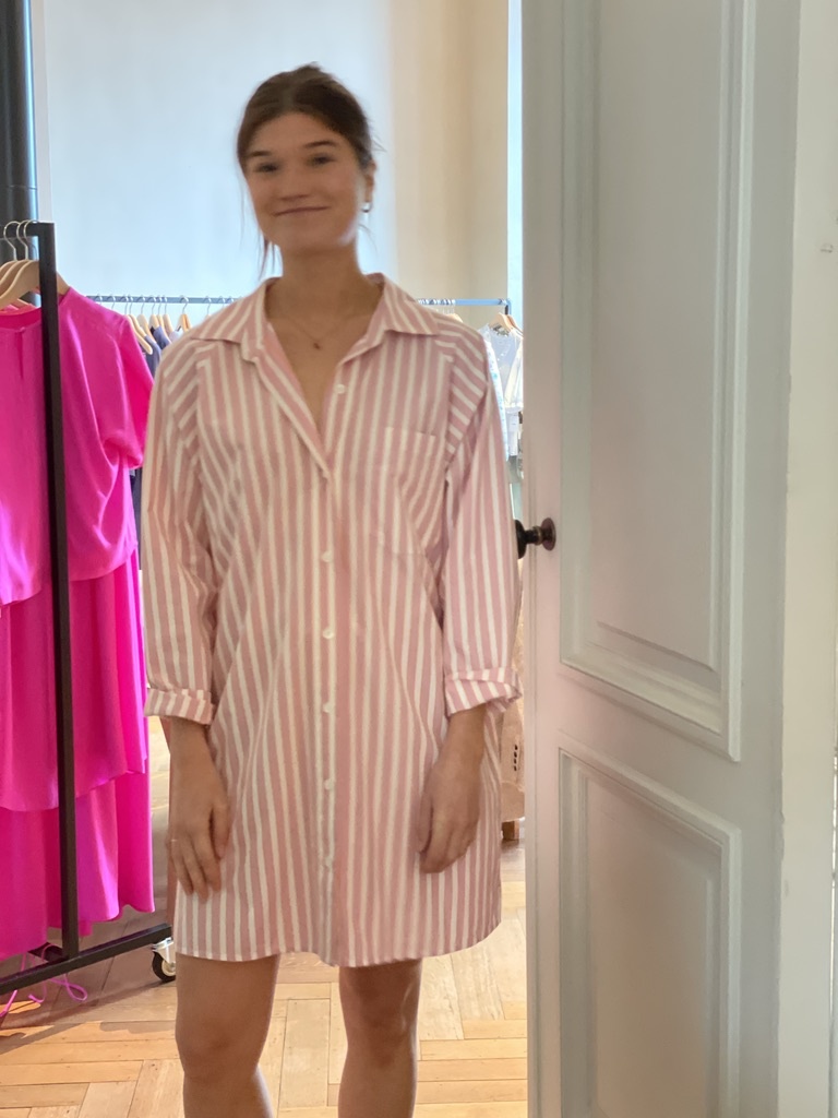 flora dress pink sorbet stripe-3