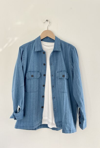 utility shirt herringbone indigo