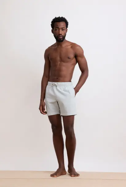 swim short seersucker stripe green