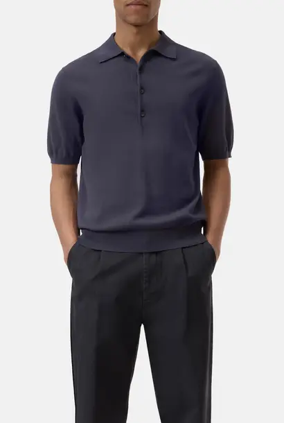 short sleeve polo smokey blue